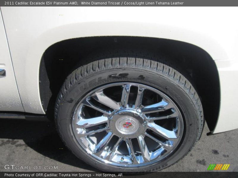 White Diamond Tricoat / Cocoa/Light Linen Tehama Leather 2011 Cadillac Escalade ESV Platinum AWD