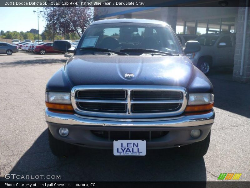 Patriot Blue Pearl / Dark Slate Gray 2001 Dodge Dakota SLT Quad Cab 4x4