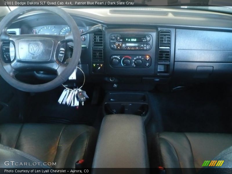 Patriot Blue Pearl / Dark Slate Gray 2001 Dodge Dakota SLT Quad Cab 4x4