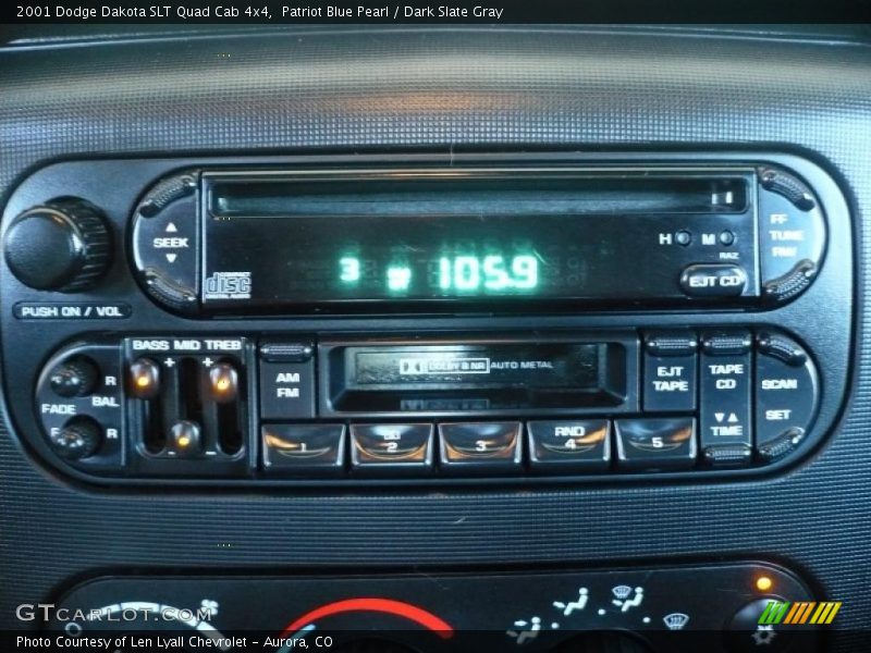 Patriot Blue Pearl / Dark Slate Gray 2001 Dodge Dakota SLT Quad Cab 4x4