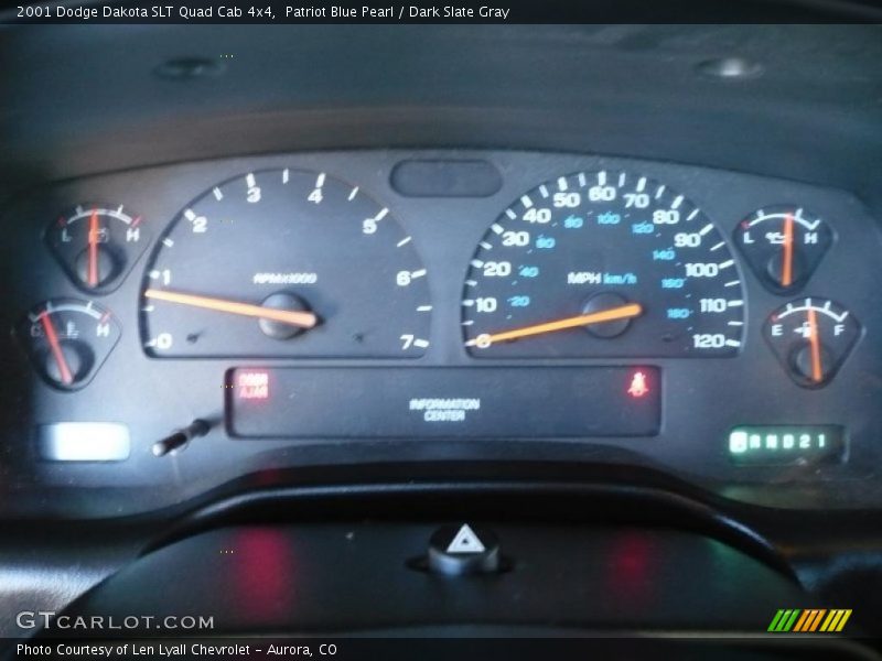 Patriot Blue Pearl / Dark Slate Gray 2001 Dodge Dakota SLT Quad Cab 4x4