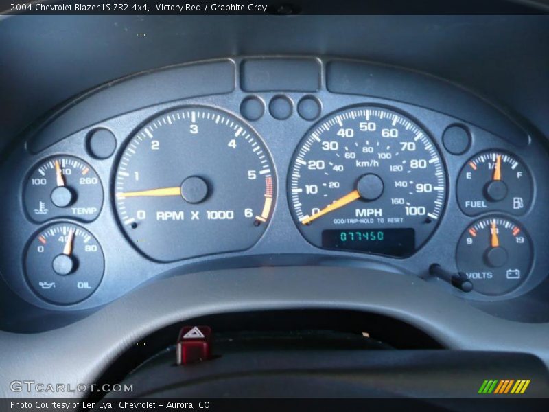 Victory Red / Graphite Gray 2004 Chevrolet Blazer LS ZR2 4x4
