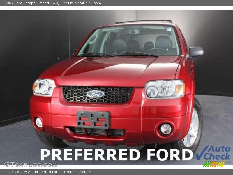 Redfire Metallic / Ebony 2007 Ford Escape Limited 4WD