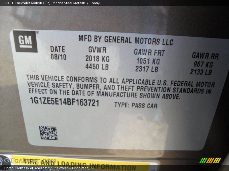 Mocha Steel Metallic / Ebony 2011 Chevrolet Malibu LTZ