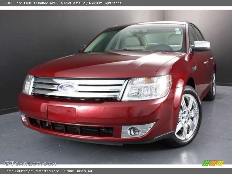 Merlot Metallic / Medium Light Stone 2008 Ford Taurus Limited AWD