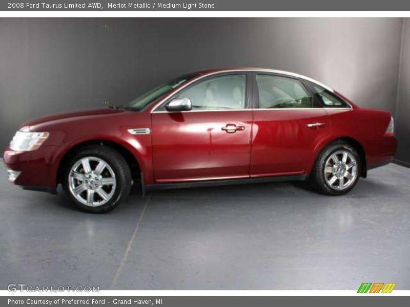 Merlot Metallic / Medium Light Stone 2008 Ford Taurus Limited AWD