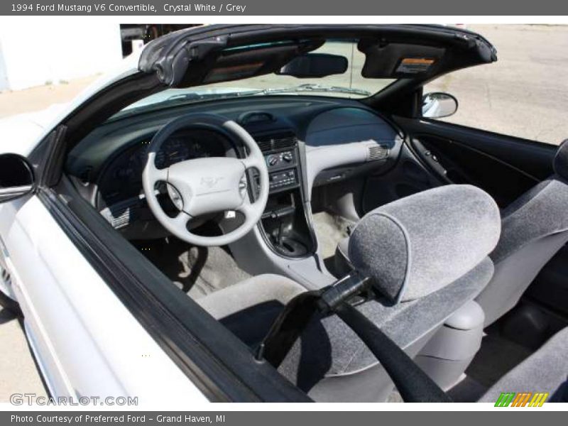 Crystal White / Grey 1994 Ford Mustang V6 Convertible