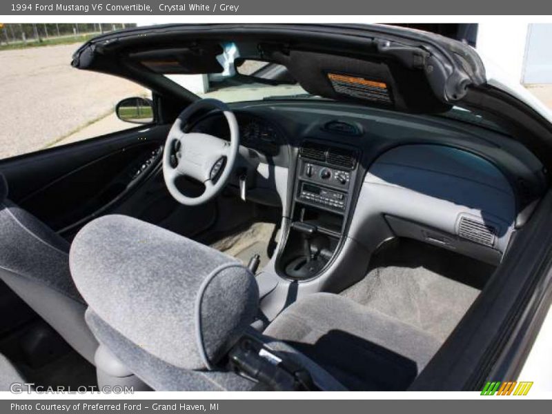 Crystal White / Grey 1994 Ford Mustang V6 Convertible