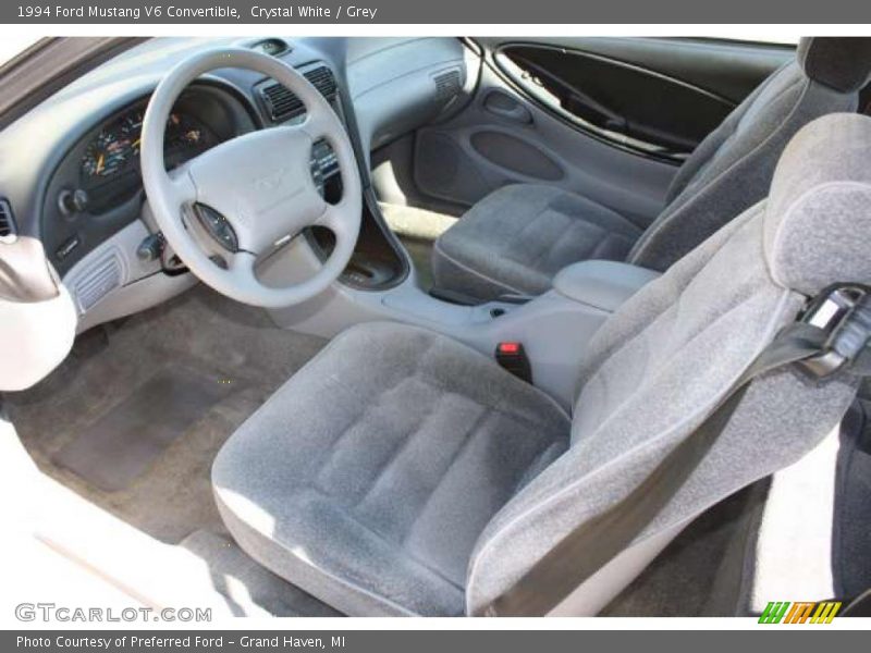 Crystal White / Grey 1994 Ford Mustang V6 Convertible