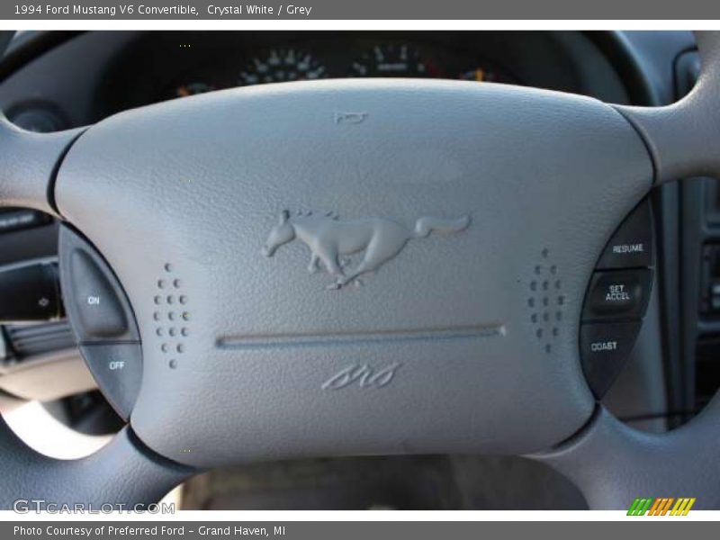 Crystal White / Grey 1994 Ford Mustang V6 Convertible