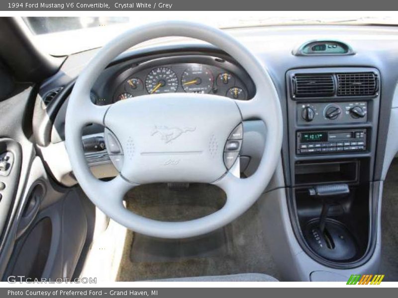 Crystal White / Grey 1994 Ford Mustang V6 Convertible