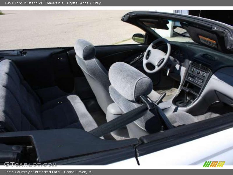 Crystal White / Grey 1994 Ford Mustang V6 Convertible