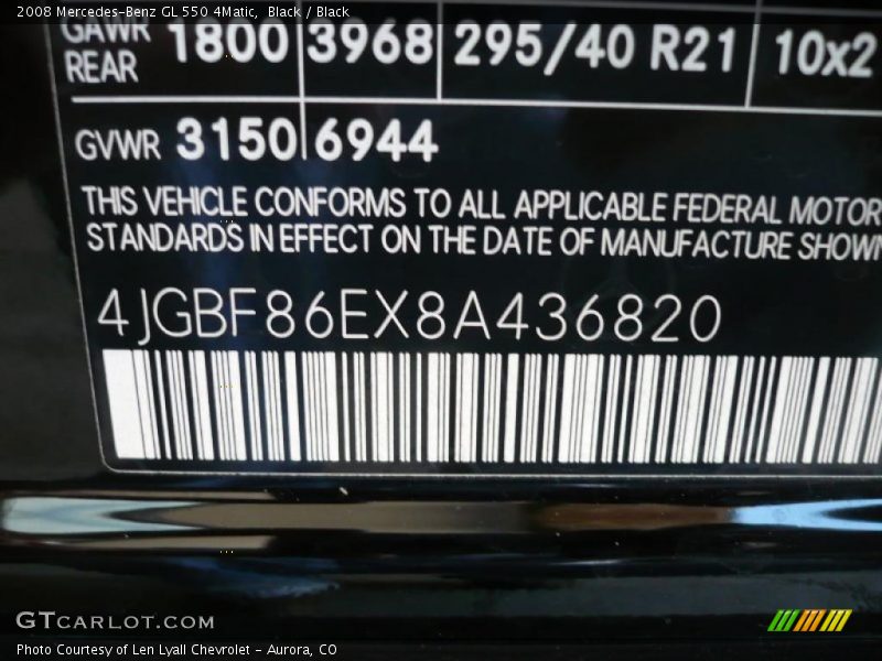 Black / Black 2008 Mercedes-Benz GL 550 4Matic