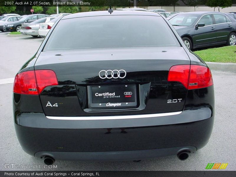 Brilliant Black / Ebony 2007 Audi A4 2.0T Sedan