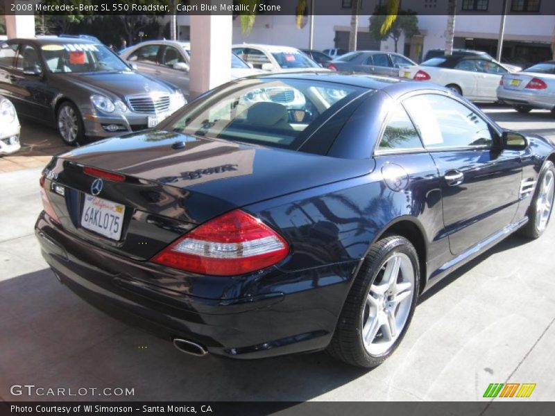 Capri Blue Metallic / Stone 2008 Mercedes-Benz SL 550 Roadster