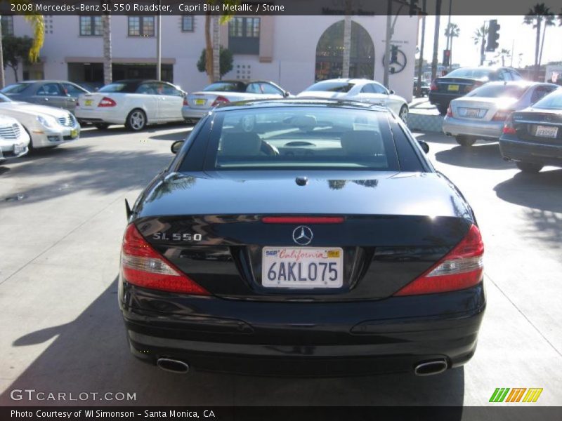 Capri Blue Metallic / Stone 2008 Mercedes-Benz SL 550 Roadster