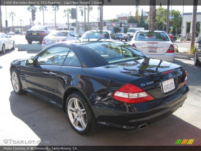 Capri Blue Metallic / Stone 2008 Mercedes-Benz SL 550 Roadster