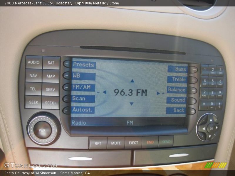 Capri Blue Metallic / Stone 2008 Mercedes-Benz SL 550 Roadster