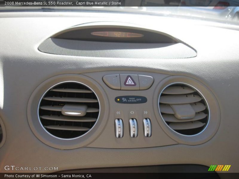 Capri Blue Metallic / Stone 2008 Mercedes-Benz SL 550 Roadster