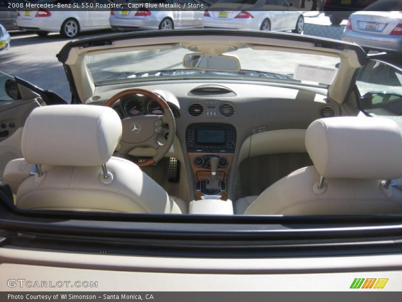 Capri Blue Metallic / Stone 2008 Mercedes-Benz SL 550 Roadster