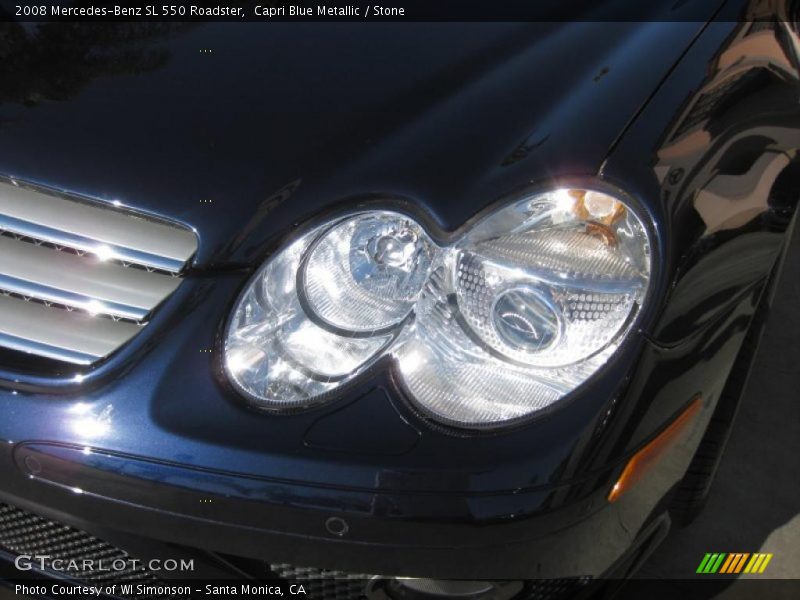 Capri Blue Metallic / Stone 2008 Mercedes-Benz SL 550 Roadster
