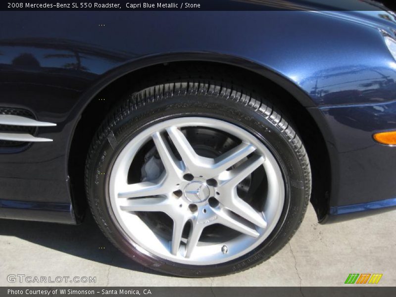 Capri Blue Metallic / Stone 2008 Mercedes-Benz SL 550 Roadster