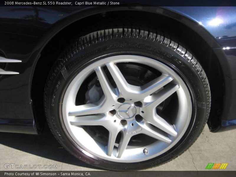 Capri Blue Metallic / Stone 2008 Mercedes-Benz SL 550 Roadster
