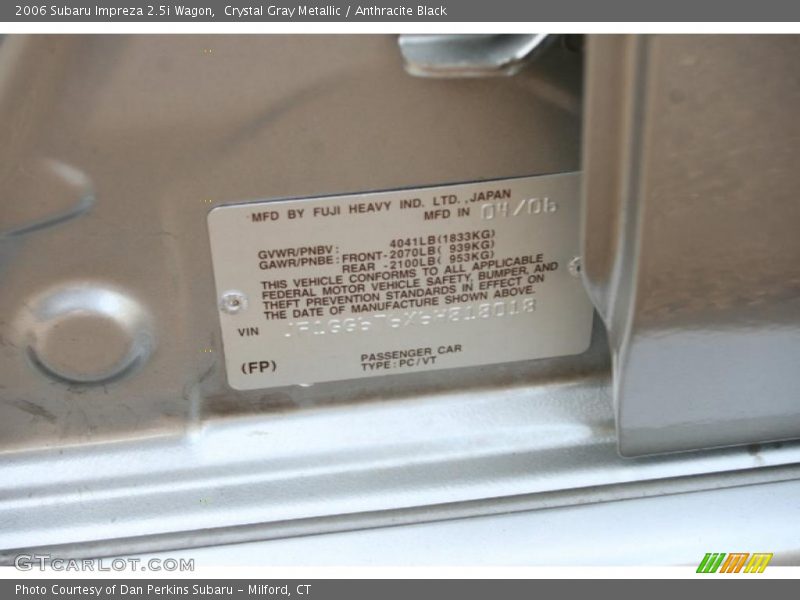 Crystal Gray Metallic / Anthracite Black 2006 Subaru Impreza 2.5i Wagon