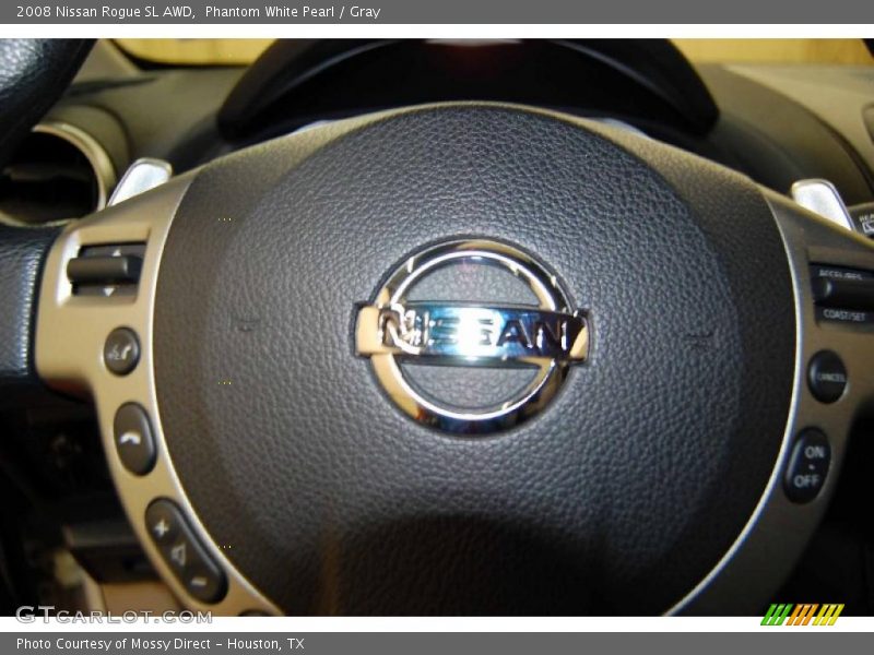 Phantom White Pearl / Gray 2008 Nissan Rogue SL AWD