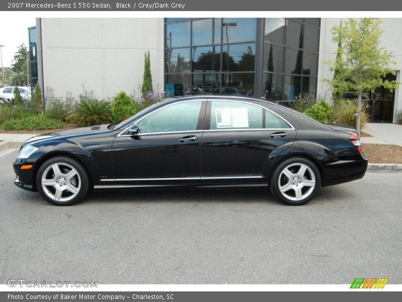 Black / Grey/Dark Grey 2007 Mercedes-Benz S 550 Sedan