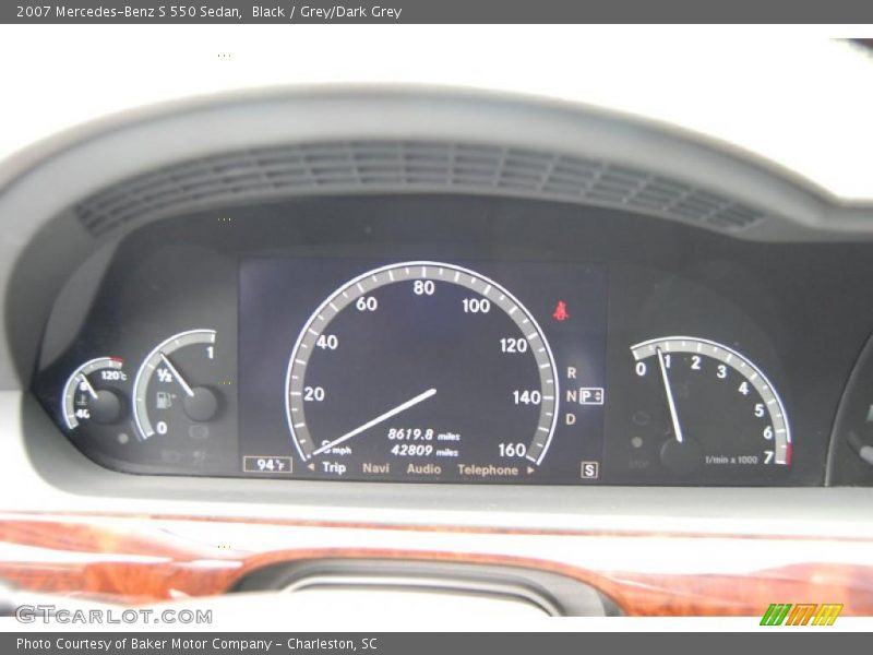 Black / Grey/Dark Grey 2007 Mercedes-Benz S 550 Sedan