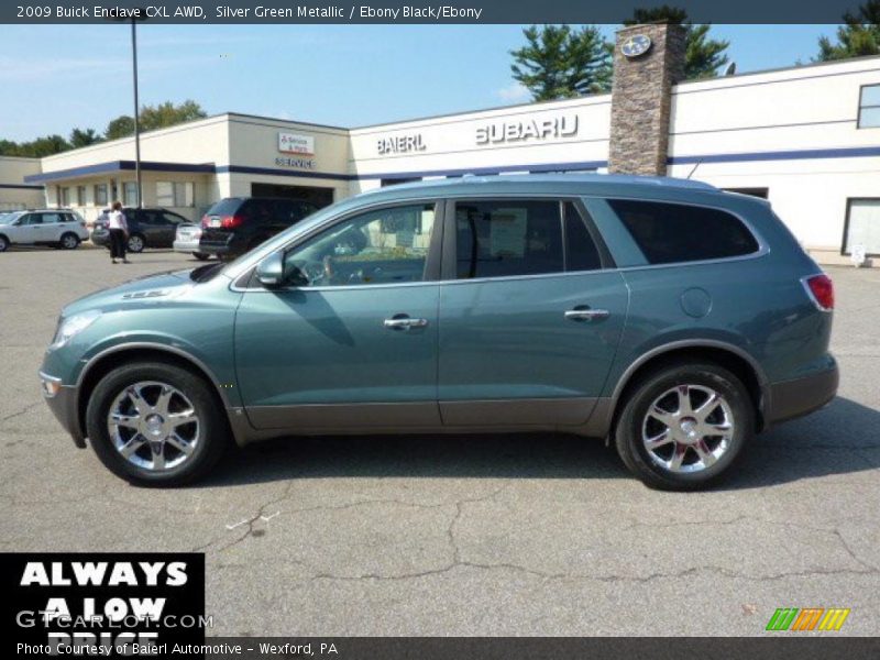 Silver Green Metallic / Ebony Black/Ebony 2009 Buick Enclave CXL AWD