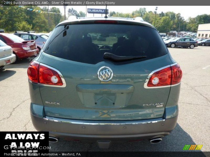 Silver Green Metallic / Ebony Black/Ebony 2009 Buick Enclave CXL AWD