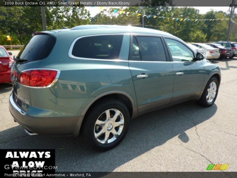 Silver Green Metallic / Ebony Black/Ebony 2009 Buick Enclave CXL AWD