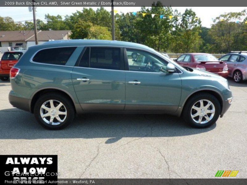 Silver Green Metallic / Ebony Black/Ebony 2009 Buick Enclave CXL AWD
