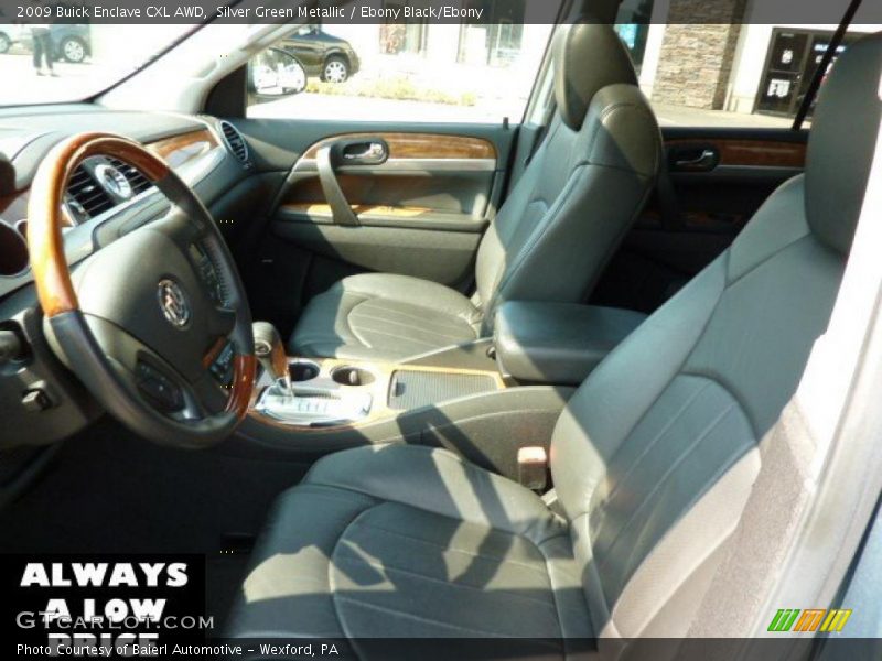 Silver Green Metallic / Ebony Black/Ebony 2009 Buick Enclave CXL AWD