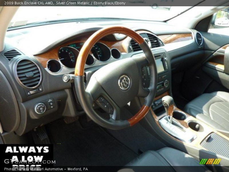 Silver Green Metallic / Ebony Black/Ebony 2009 Buick Enclave CXL AWD