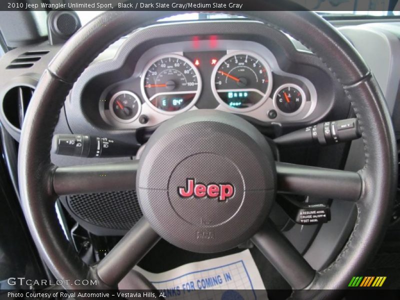 Black / Dark Slate Gray/Medium Slate Gray 2010 Jeep Wrangler Unlimited Sport