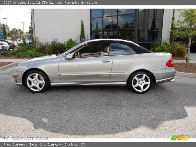 Pewter Metallic / Stone 2007 Mercedes-Benz CLK 550 Cabriolet