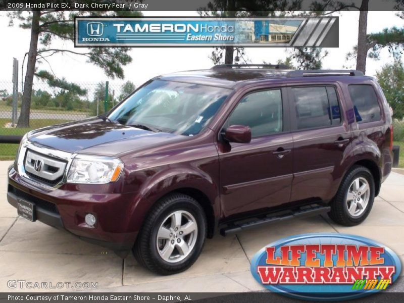 Dark Cherry Pearl / Gray 2009 Honda Pilot EX