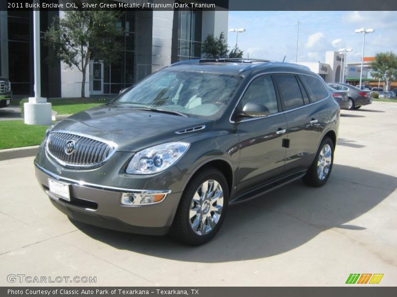 Silver Green Metallic / Titanium/Dark Titanium 2011 Buick Enclave CXL