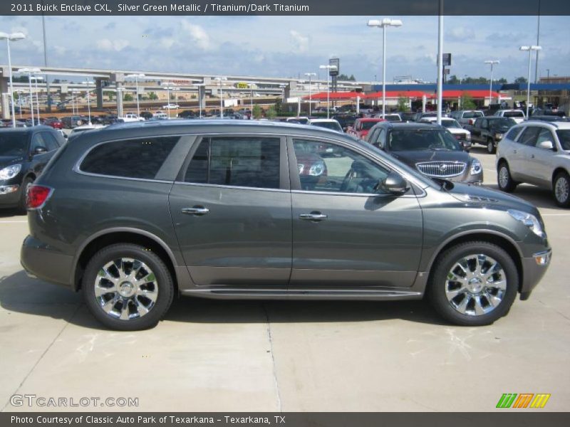 Silver Green Metallic / Titanium/Dark Titanium 2011 Buick Enclave CXL