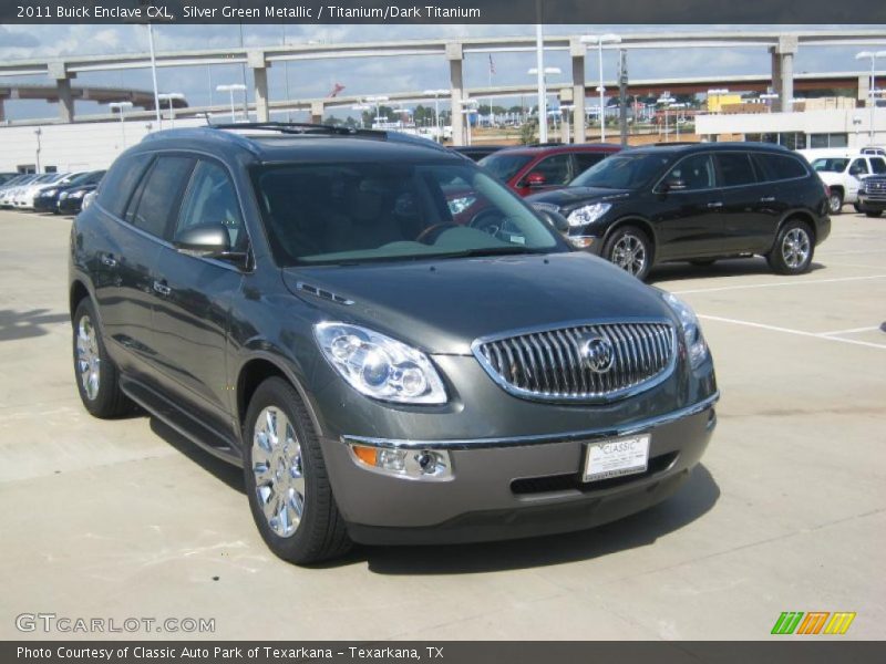 Silver Green Metallic / Titanium/Dark Titanium 2011 Buick Enclave CXL