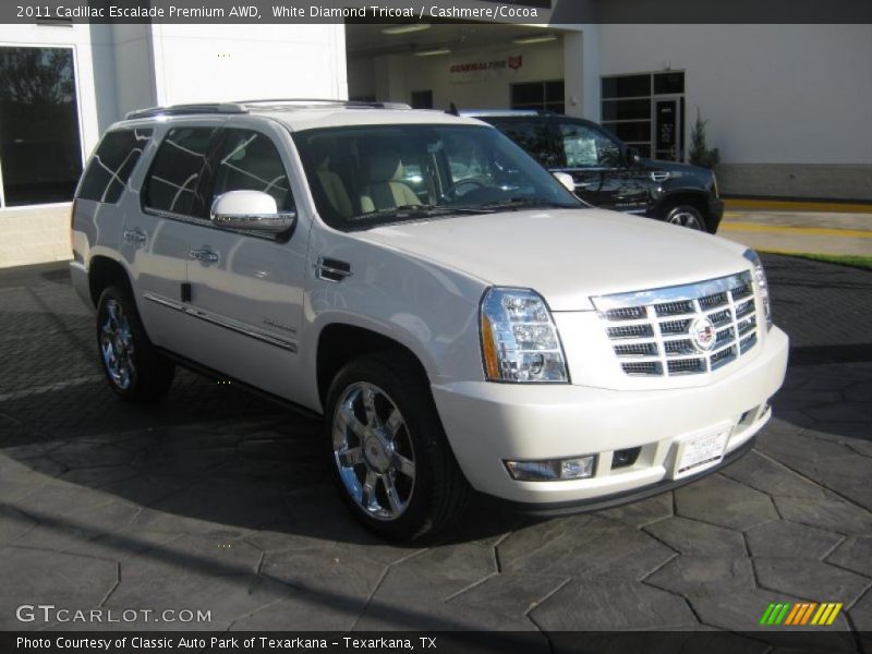 White Diamond Tricoat / Cashmere/Cocoa 2011 Cadillac Escalade Premium AWD