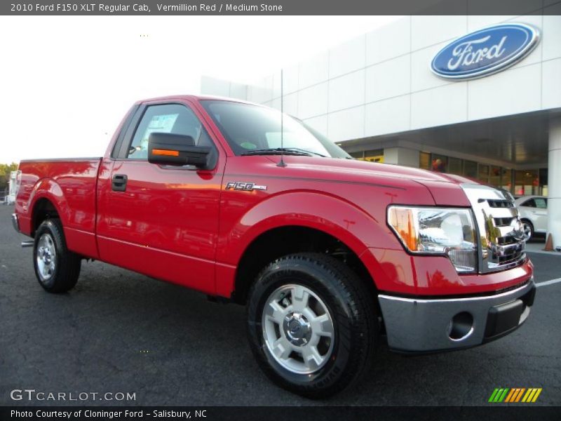 Vermillion Red / Medium Stone 2010 Ford F150 XLT Regular Cab