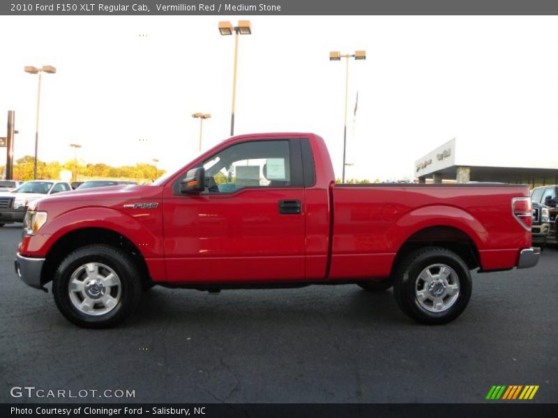 Vermillion Red / Medium Stone 2010 Ford F150 XLT Regular Cab