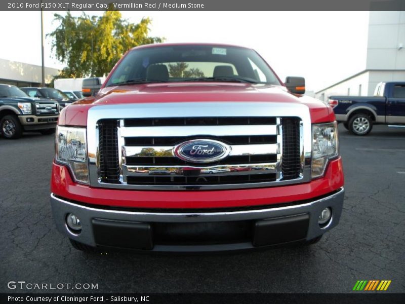 Vermillion Red / Medium Stone 2010 Ford F150 XLT Regular Cab