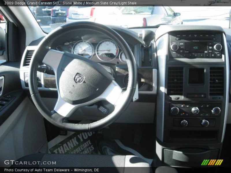 Stone White / Medium Slate Gray/Light Shale 2009 Dodge Grand Caravan SXT