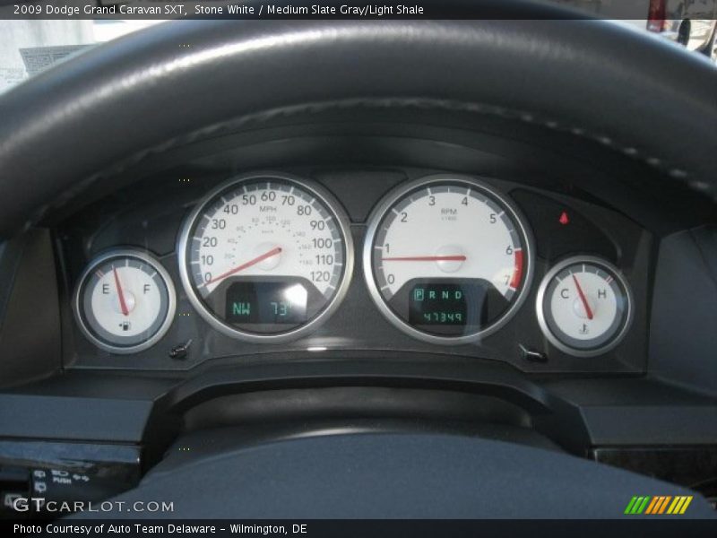 Stone White / Medium Slate Gray/Light Shale 2009 Dodge Grand Caravan SXT