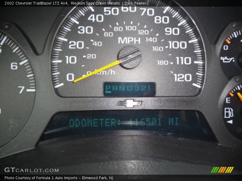 Medium Sage Green Metallic / Dark Pewter 2002 Chevrolet TrailBlazer LTZ 4x4